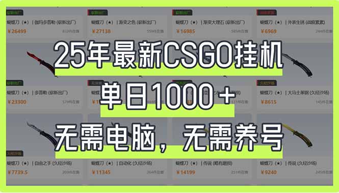 (14178期)25年最新CSGO挂机系统,单日1000+,无需电脑,无需养号,0基础可上手-轻创资源网