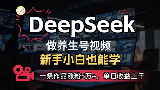 （14199期）小白用DeepSeek做养生号，一条作品涨粉5万+，单日收益上千-轻创资源网