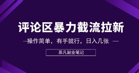评论区暴力截流拉新：捡钱项目，操作简单，有手就行，日入几张-轻创资源网